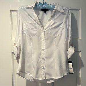 BCX White Button Down Blouse